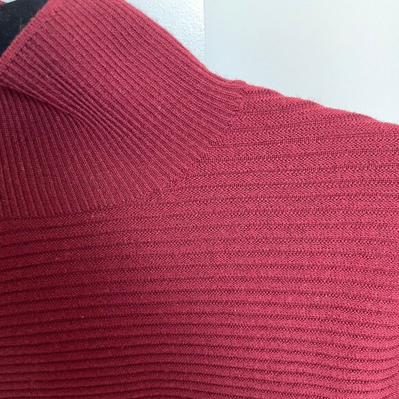 Theory Mockneck Ribbed Sweater, Wine Red, Size S--LIKE NEW - Picture 5 of 5